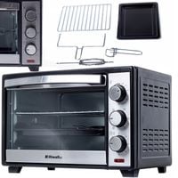 MINI PIEKARNIK ELEKTRYCZNY RIWALL 25L TERMOOBIEG ROŻNO GRILL WOLNOSTOJĄCY