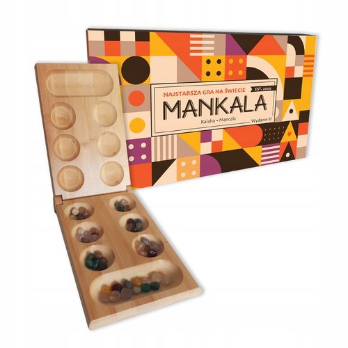 MANKALA - GRA LOGICZNA (KALAHA) - KOLOROWE KAMIENIE PÓŁSZLACHETNE! NOWOŚĆ!! na Arena.pl