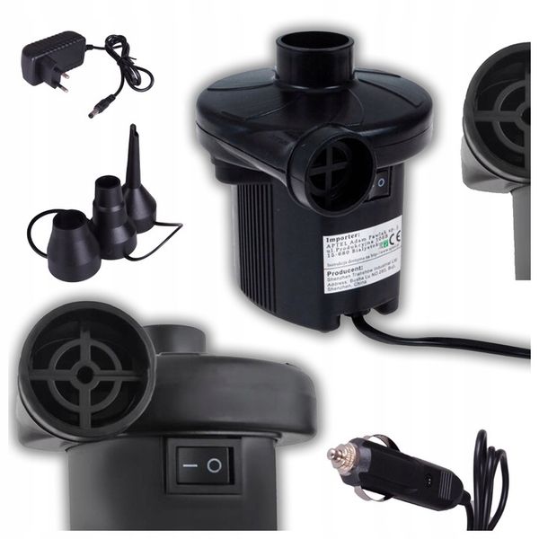 POMPKA ELEKTRYCZNA DO MATERACA BASENU 12V / 230 v 2w1 zdjęcie 1