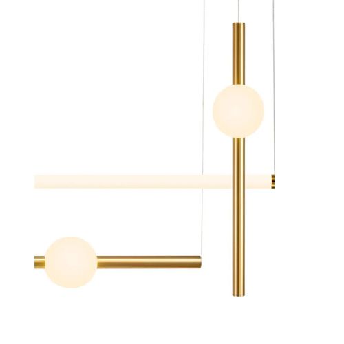 Wisząca lampa belki O-line ST-1691L-4 Step LED 148W 3000K balls mosiądz na Arena.pl