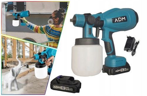 Pistolet Do Malowania Natryskowego Akumulatorowy Agregat 2xBaterie 21V na Arena.pl