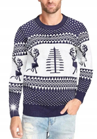 ŚWIĄTECZNY SWETER-EK MĘSKI Z RENIFEREM DLA NIEGO NIEBIESKI BLUE PREZENT
