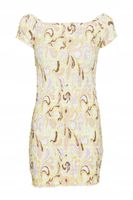 Cotton On POPPY SHIRRED OFF SHOULDER MINI DRESS- dana warped washed camel L