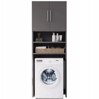 Słupek Regał Nad Pralkę Półka Szafka 190 x 64 x 25 CM Ariel Antracyt