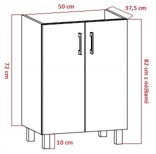 Szafka łazienkowa VIKI 50 z umywalką biała na Arena.pl