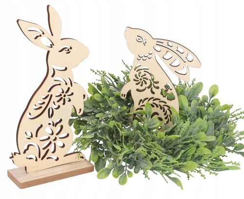 FIGURKA WIELKANOCNA ZAJĄC ZAJĄCZEK DREWNIANY na Arena.pl
