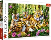Puzzle 500 elementow - Rodzina Tygrysow