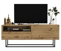 Komoda RTV, półka, loft, SANO, 120x35x46 cm, dąb artisan, mat | TYLETEGOTU