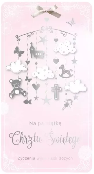 Karnet Pm-080 Chrzest (Różowy) zdjęcie 1