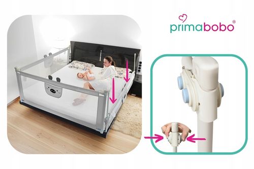 PRIMABOBO Barierka ochronna do łóżka MIŚ 180cm SKŁADANA, dla dzieci na Arena.pl