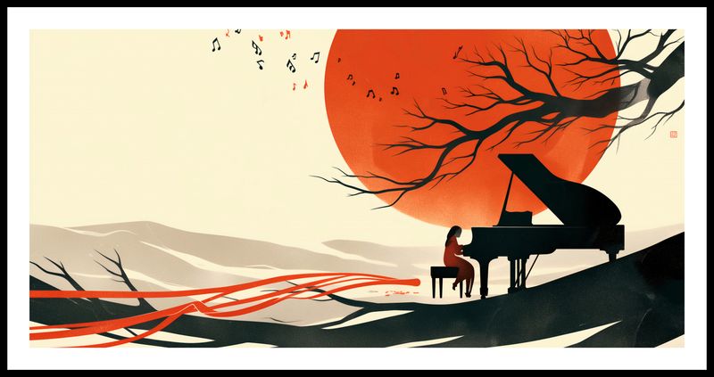 Plakat 91,3x44,5cm Pianistka zdjęcie 3