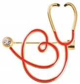 Przypinka Spinka Broszka Pin Stetoskop Serduszko Pielęgniarai Ratownik Doc