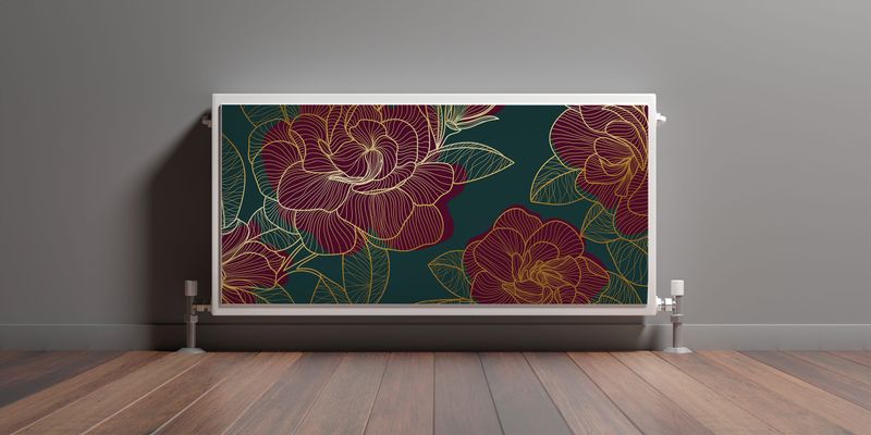 Mata MAGNETYCZNA Na Kaloryfer Kwitnące Róże Styl Line-art 80cm x 60cm zdjęcie 3