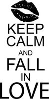 100X50CM KEEP CALM&FALL IN LOVE NAKLEJKA