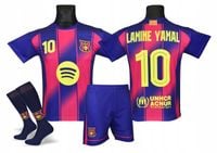 LAMINE YAMAL strój piłkarski koszulka spodenki + getry BARCELONA roz.