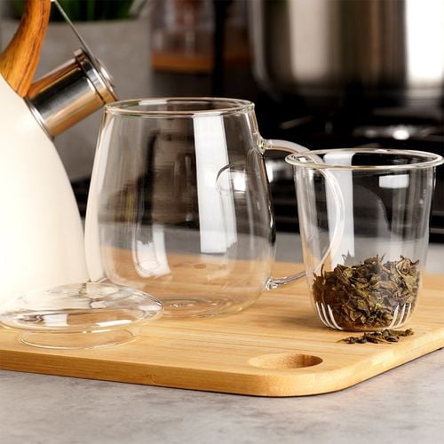 kubek szklany 530ml z zaparzaczem i pokrywą 139817 na Arena.pl