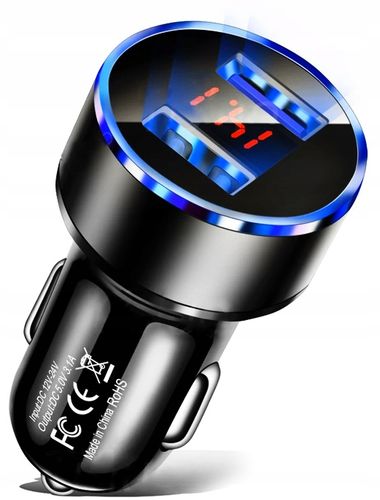 ŁADOWARKA SAMOCHODOWA 2XUSB Z VOLTOMIERZEM LCD na Arena.pl