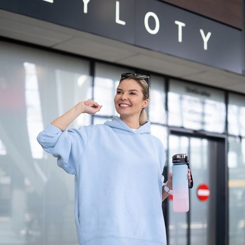 Duża BUTELKA na wodę MOMO WAY szczelny BIDON z miarką BPA free tritan 1l na Arena.pl