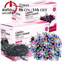 ZEWNĘTRZNE LAMPKI CHOINKOWE 1000 LED GĘSTE 50m KOLOROWE + FLESZ