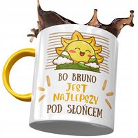 Kubek Żółty Dla Brunona Kolegi Męża Na Prezent Z Nadrukiem Ze Zdjęciem