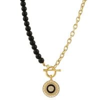 naszyjnik z onyksami i zawieszką z kolekcji helios (c23/kor/154au)