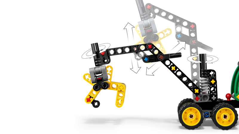 LEGO Technic 42218 Harwester John Deere 1470H Maszyna Leśna Chwytak 117 el. zdjęcie 7