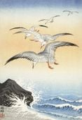 Plakat 68x98cm Five Seagulls, Koson Japoński Vintage do Salonu