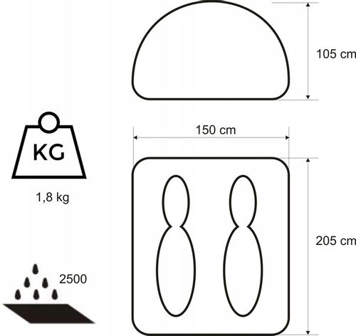 NAMIOT TURYSTYCZNY DOMEPACK 2 ACAMPER + GRATIS na Arena.pl