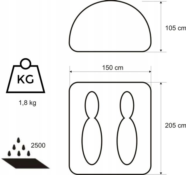 NAMIOT TURYSTYCZNY DOMEPACK 2 ACAMPER + GRATIS zdjęcie 7