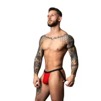 male power hot mesh jock s/m czerwono-czarny siateczkowy model
