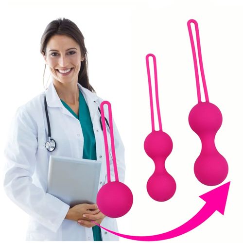 ZESTAW HYPOALERGICZNYCH KULEK GEJSZY, SILIKONOWE KULKI DO MIĘŚNI KEGLA na Arena.pl