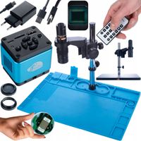 MIKROSKOP CYFROWY STABILNY KAMERA UHD USB SILIKONOWA MATA ŻELAZNA PODSTAWA