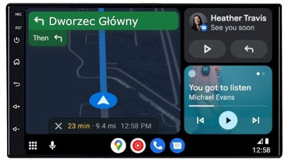RADIO 2 DIN RDS BLUETOOTH ANDROID AUTO CARPLAY USB 7 CALI 4X50W zdjęcie 1