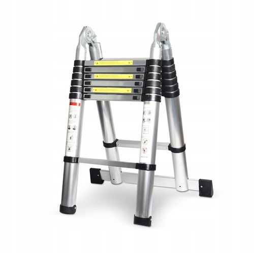 DRABINA ALUMINIOWA TELESKOPOWA PRZEGUBOWA 4.4 M (2 x 220 cm ) 2 x 7 STOPNI na Arena.pl