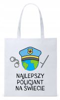 Dla Policjanta Policjantki Torba Eco Biała Shopper Z Nadrukiem Ze Zdjęciem