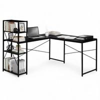 BIURKO NAROŻNE MODERNHOME METALOWE Z PÓŁKAMI 145x145x119,5 CM