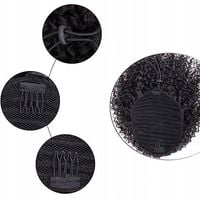 TRESKA Z KRĘCONYMI WŁOSAMI 25 CM AFRO SYNTETYCZNA NA KLIPS LEKKA CZARNA