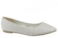 Balerinki baletki płaskie srebrne brokatowe Rozmiar obuwia - 37