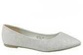 Balerinki baletki płaskie srebrne brokatowe Rozmiar obuwia - 37