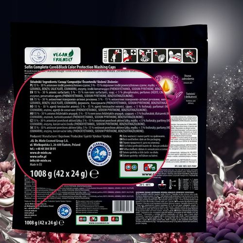 Sofin Kapsułki do Prania Kolorów Ciemnego Czarnego Ochrona Kolorów MIX 66x2 na Arena.pl