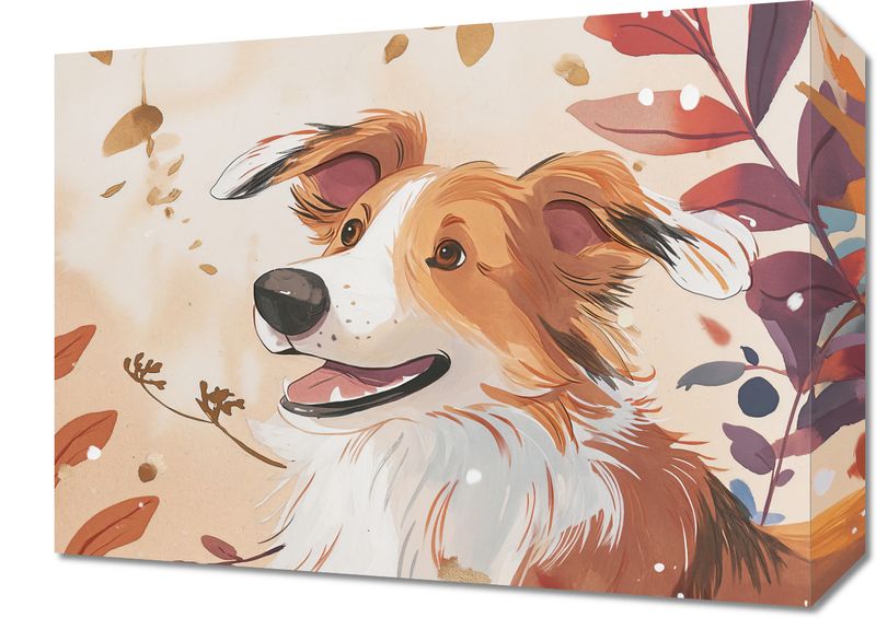 Obraz 40x30cm Collie Jesienną Porą zdjęcie 1