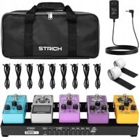 STRICH Pedalboard gitarowy 38,1x12,95 cm zasilacz alu 0,59 kg kable