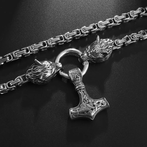 NASZYJNIK MĘSKI THOR MŁOT WIKINGÓW WIEDŹMIN SZKOŁA WILKA STAL CHIRURGICZNA na Arena.pl