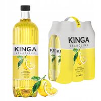 6x KINGA Sparclino Water Drink cytryna 20% soku gazowana 1 l