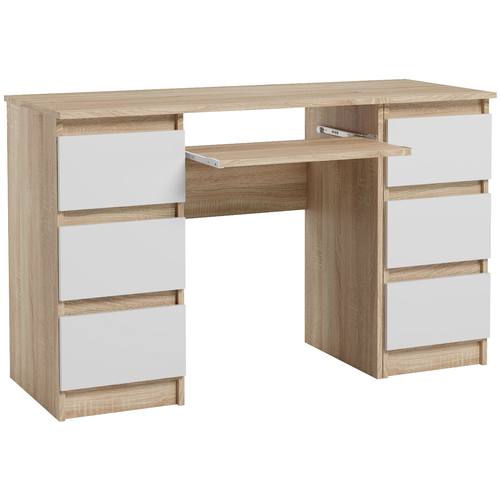 Biurko Komputerowe Młodzieżowe Dla Dziecka Dąb Sonoma Biały Mat na Arena.pl
