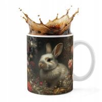 KUBEK CERAMICZNY 330ML DRUK - ZWIERZĘTA KRÓLIK