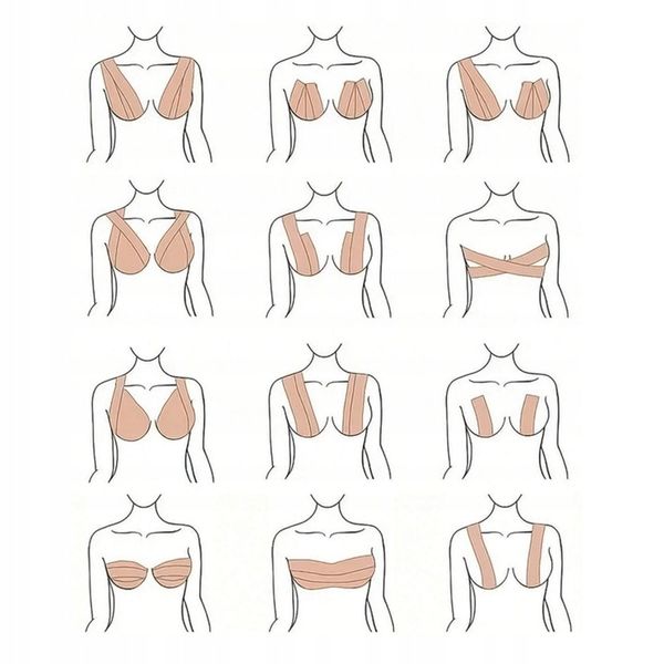ORYGINALNA TAŚMA DO BIUSTU PUSH UP UNOSZĄCA PIERSI MODELUJĄCA TAPING 5M zdjęcie 7