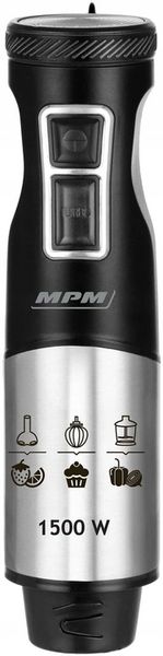 Blender ręczny MPM MBL-34M 1500W Funkcja Turbo Stal nierdzewna Czarny zdjęcie 11