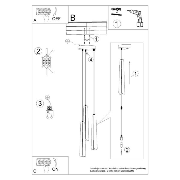 Lampa wisząca PRYSM 3P biała zdjęcie 11