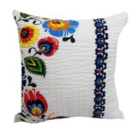 Poszewka z kory 50x60 wzór łowicki niebieski